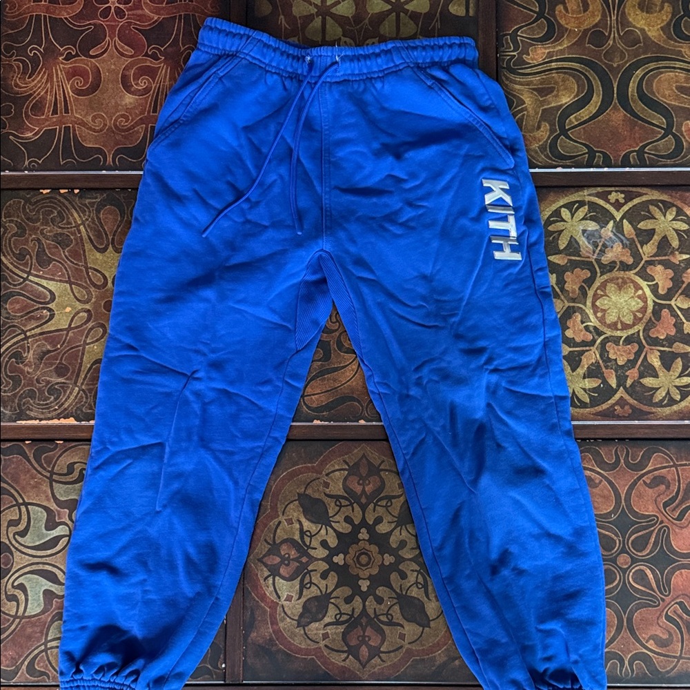 Kith Royal Blue Kids Sweatpants with Silver Logo